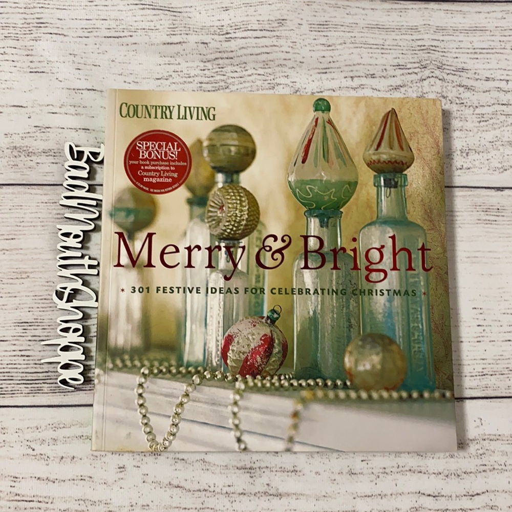 *Country Living Merry & Bright Paperback Christmas Idea Decorating Project Book